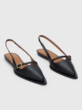 New ATP Atelier Cortina Slingback Flat Black Sz 9